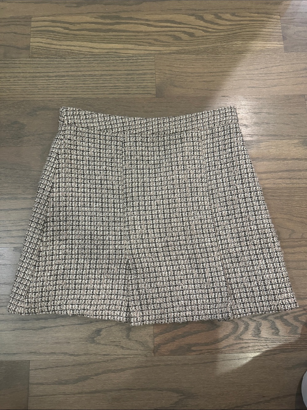 Black and White Tweed Mini Skirt
